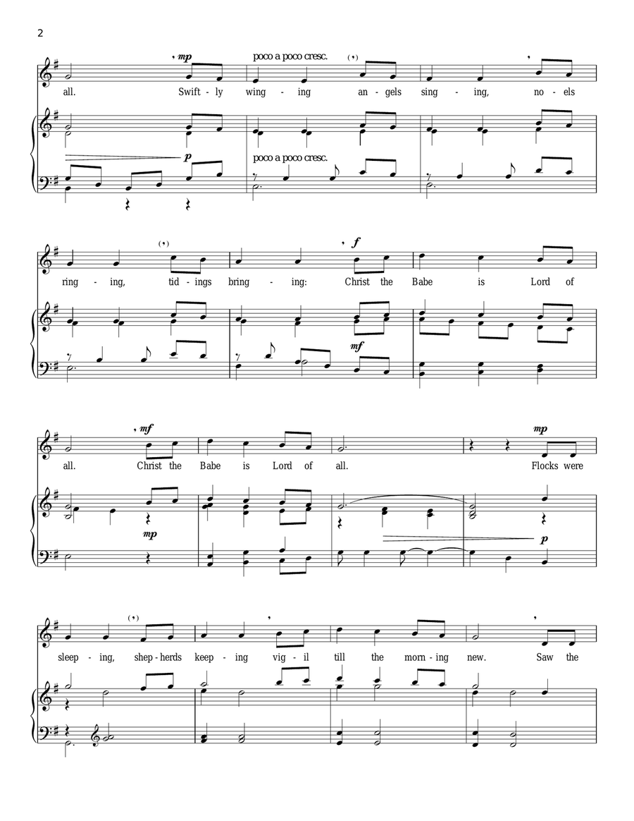 Infant Holy, Infant Lowly Piano, Vocal scores gallery preview page 2