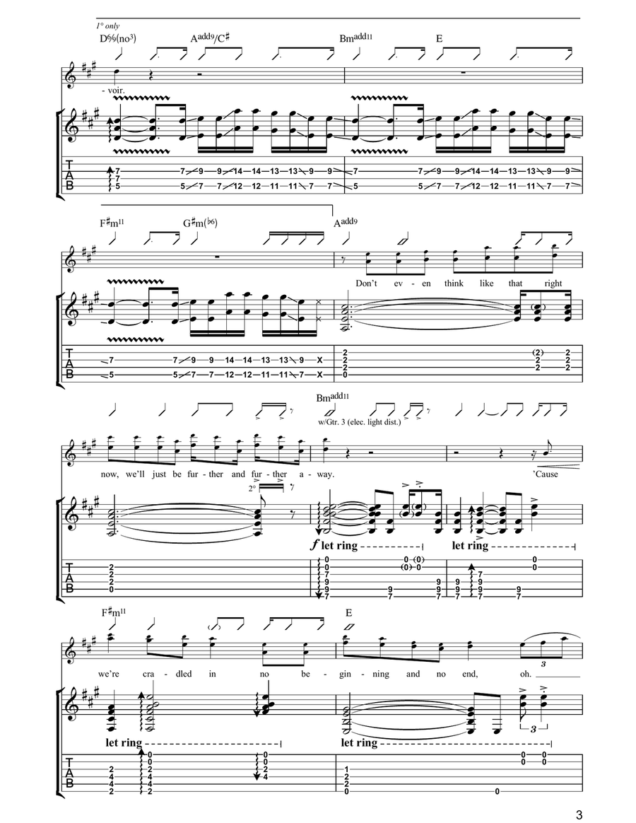 No Beginning No End Guitar Tablature scores gallery preview page 3