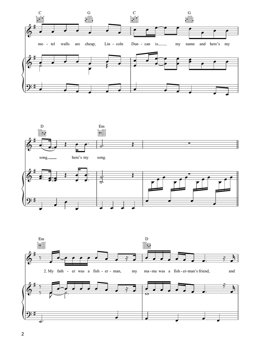 Duncan Duncan Piano, Vocal, Guitar scores gallery preview page 2
