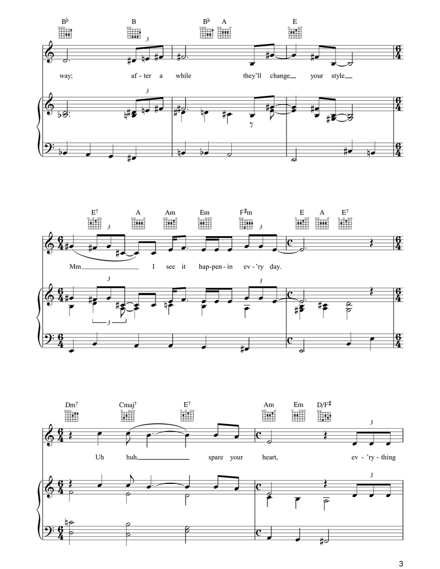 Everything Put Together Falls Apart Piano, Vocal, Guitar scores gallery preview page 3