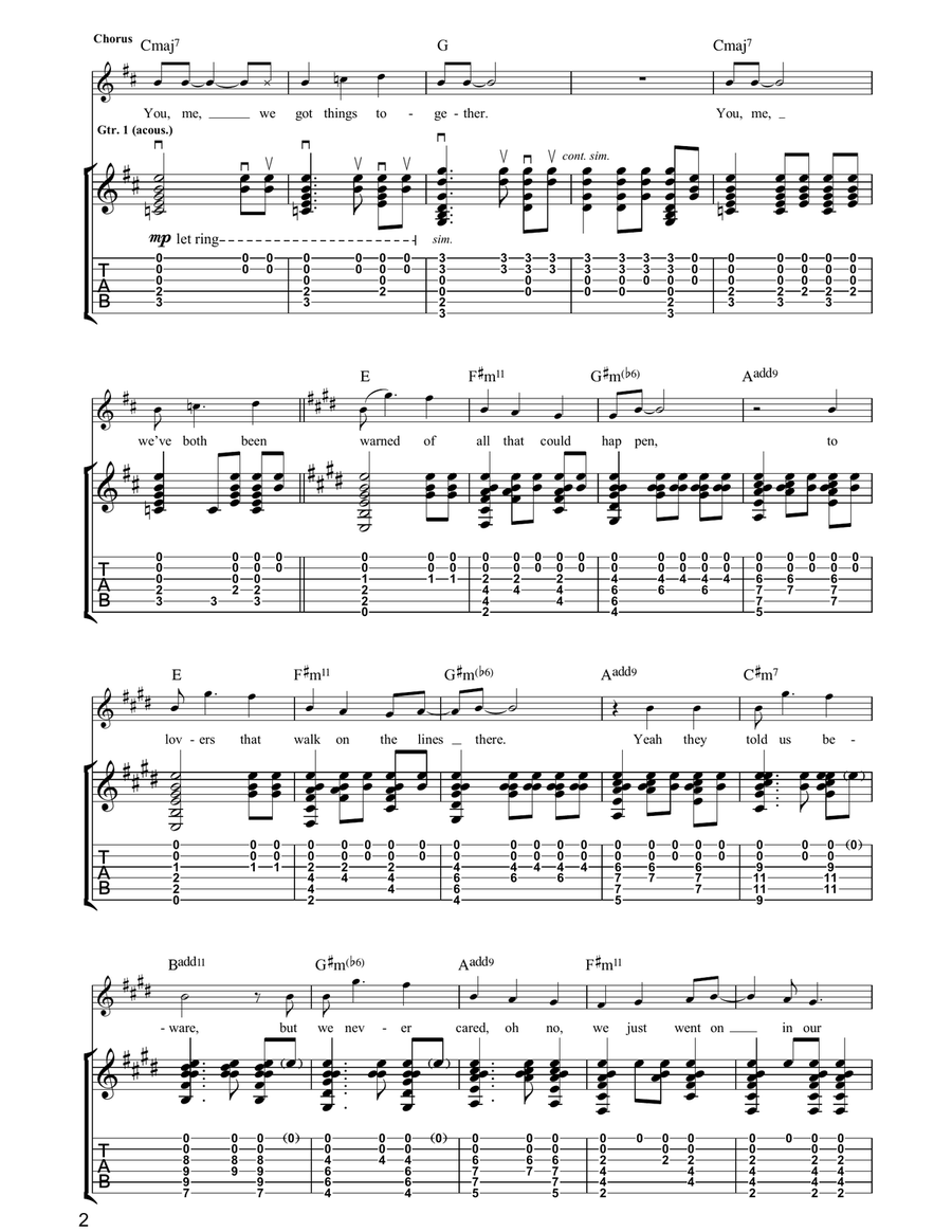 You Me And The Weather Guitar Tablature scores gallery preview page 2