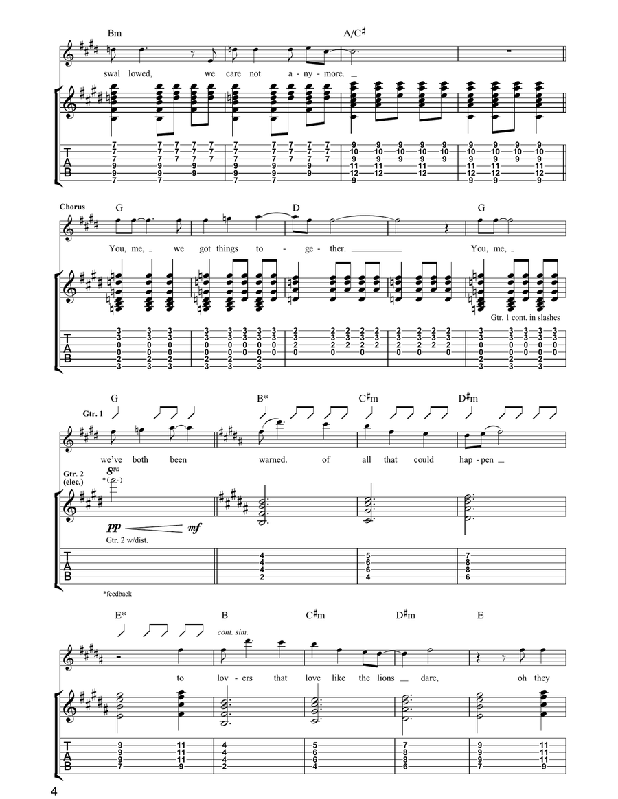 You Me And The Weather Guitar Tablature scores gallery preview page 4