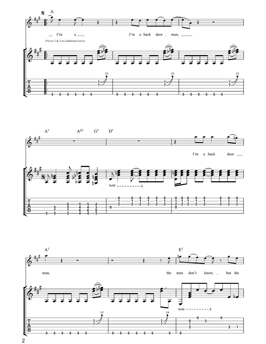 Back Door Man Back Door Man Electric Guitar scores gallery preview page 2