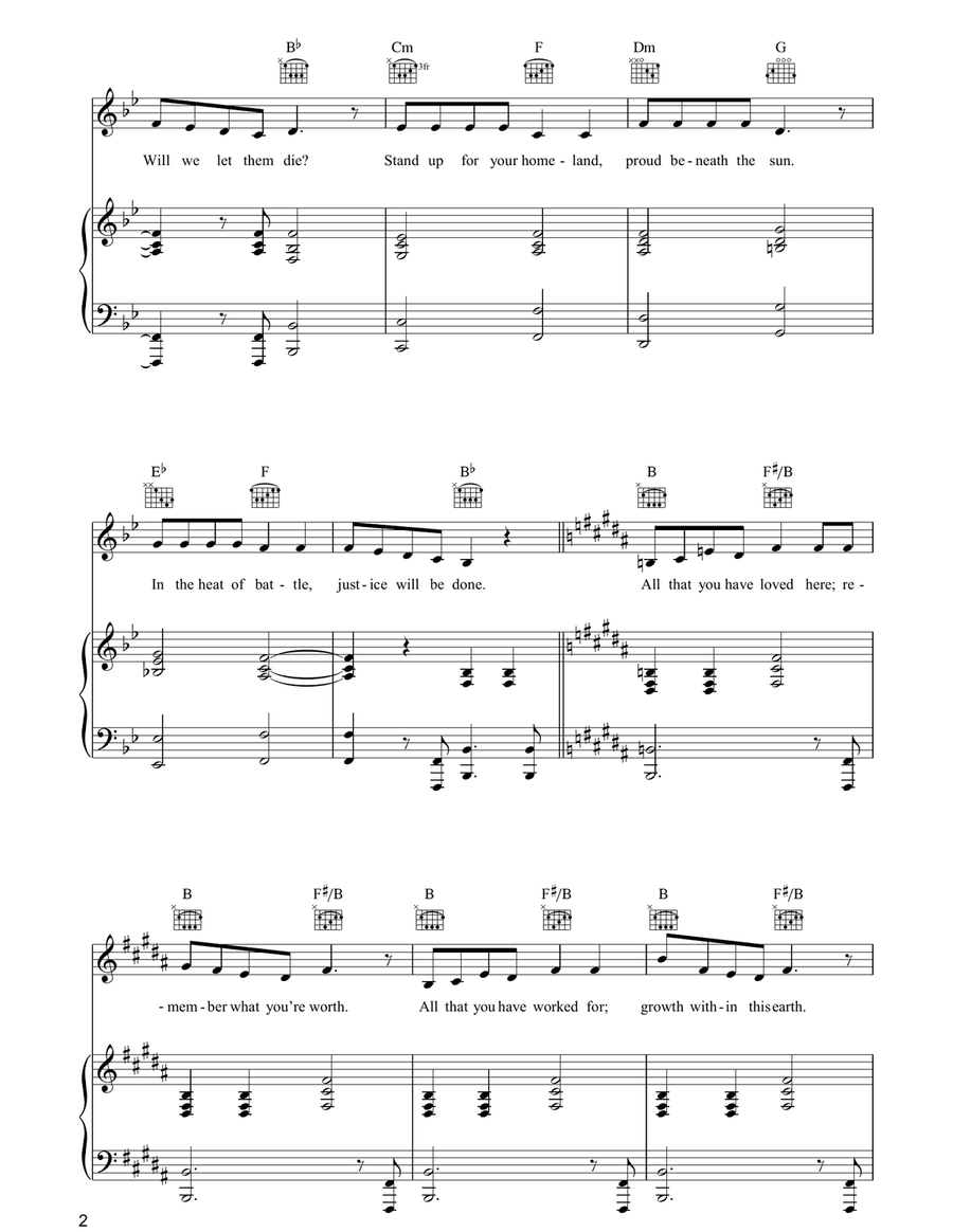 Justice Will Be Done (from Martin Guerre) Piano, Vocal, Guitar scores gallery preview page 2