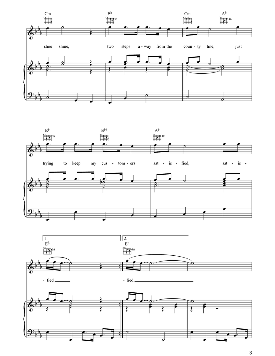 Keep The Customer Satisfied Piano, Vocal, Guitar scores gallery preview page 3