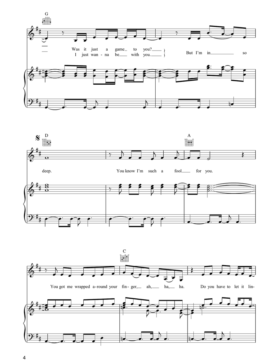 Linger Linger Piano, Vocal, Guitar scores gallery preview page 4