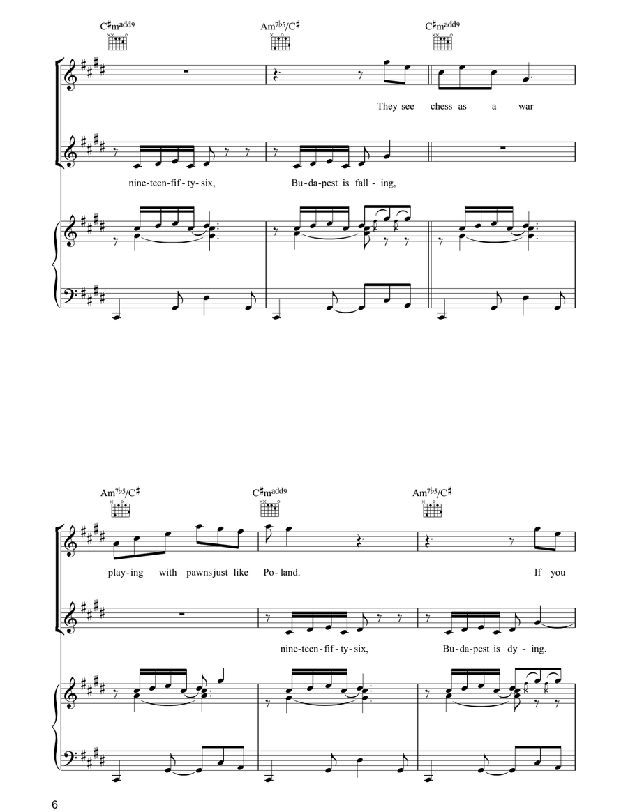 The American And Florence/Nobody's Side Piano, Vocal, Guitar scores gallery preview page 6