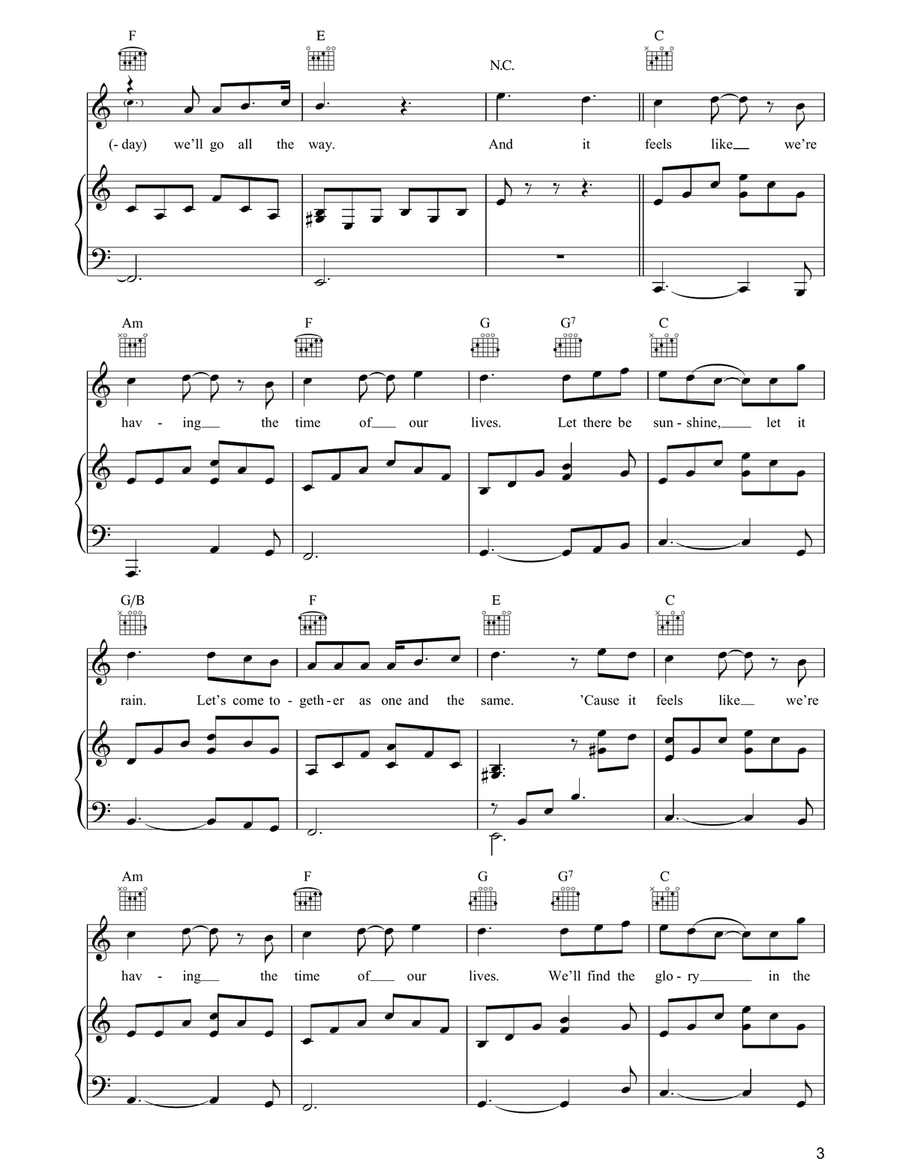 The Time Of Our Lives The Time Of Our Lives Piano, Vocal, Guitar scores gallery preview page 3