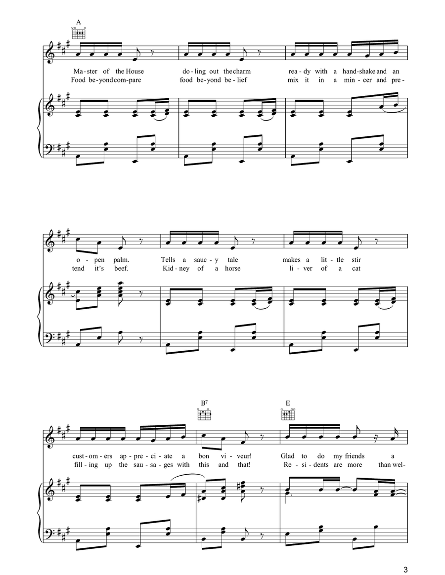 Master Of The House Master Of The House Piano, Vocal, Guitar scores gallery preview page 3