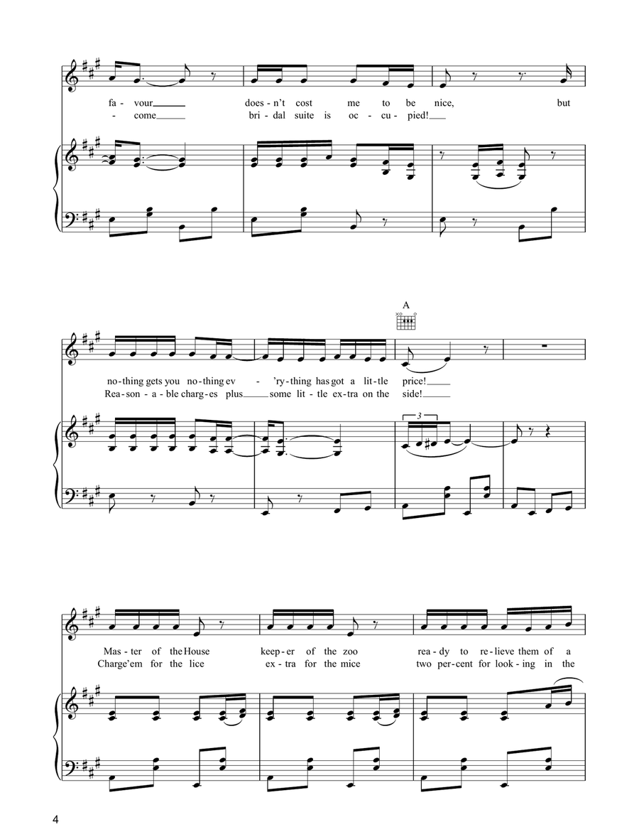 Master Of The House Master Of The House Piano, Vocal, Guitar scores gallery preview page 4