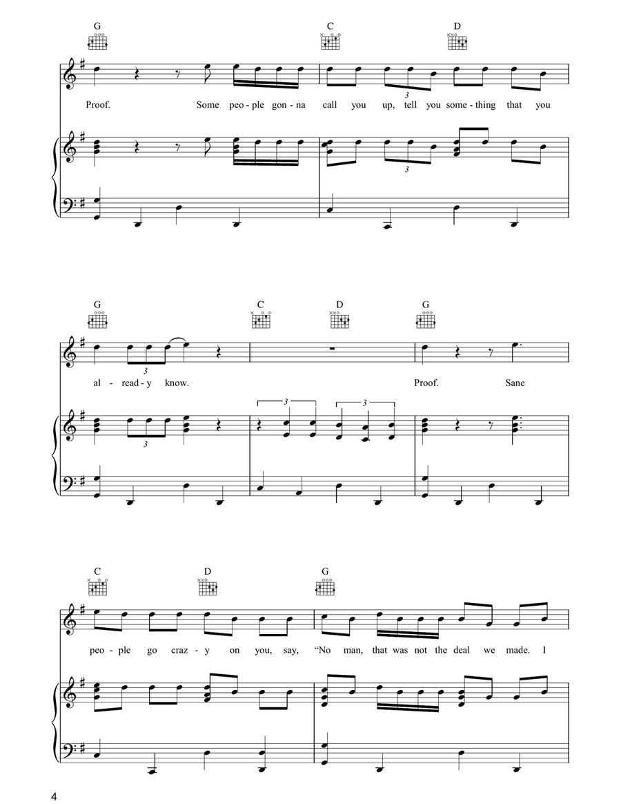 Proof Proof Piano, Vocal, Guitar scores gallery preview page 4