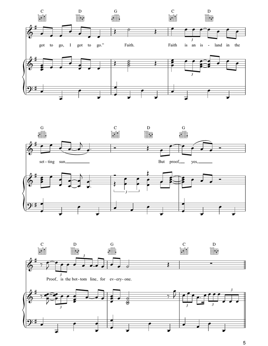 Proof Proof Piano, Vocal, Guitar scores gallery preview page 5