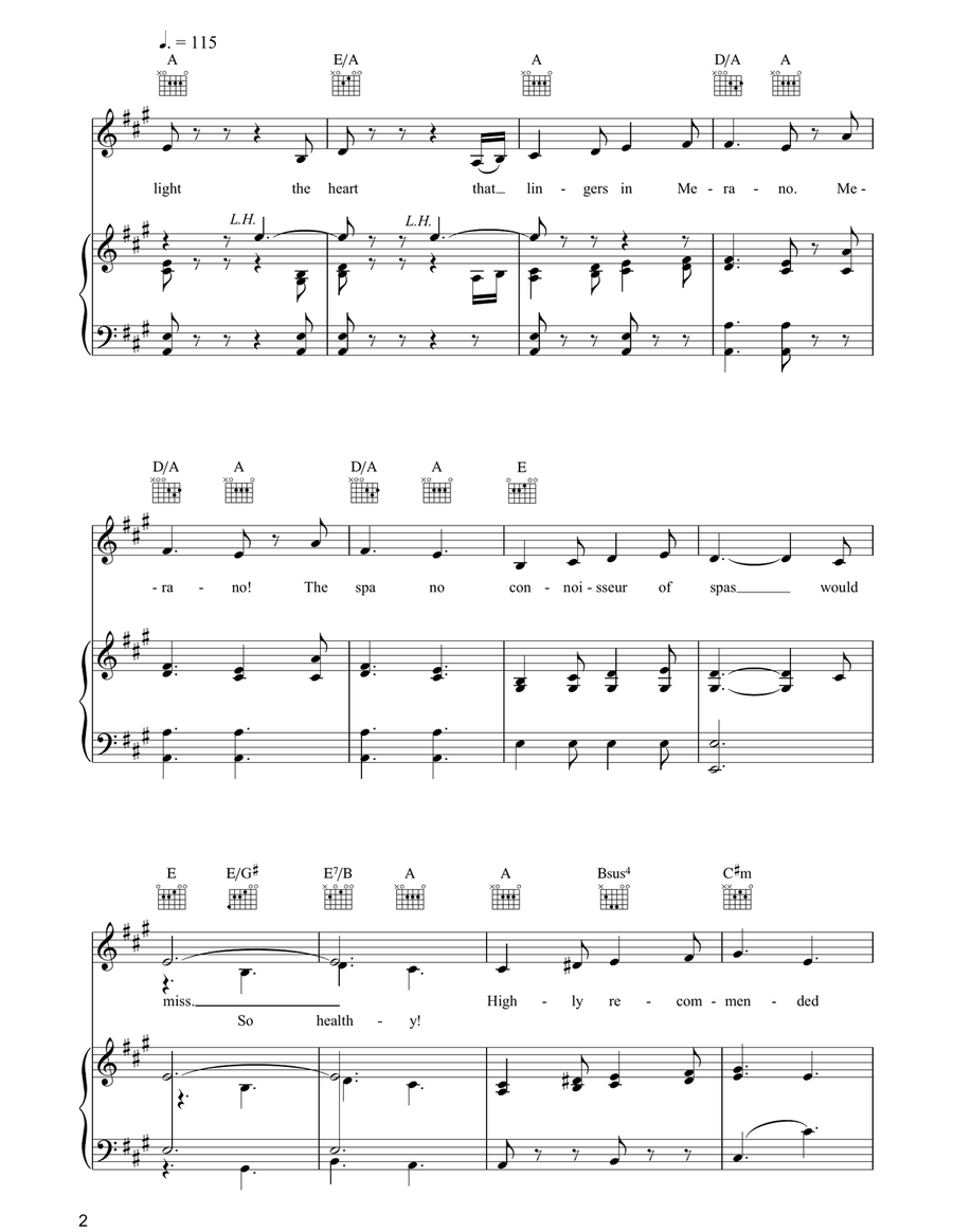 Merano Merano Piano, Vocal, Guitar scores gallery preview page 2