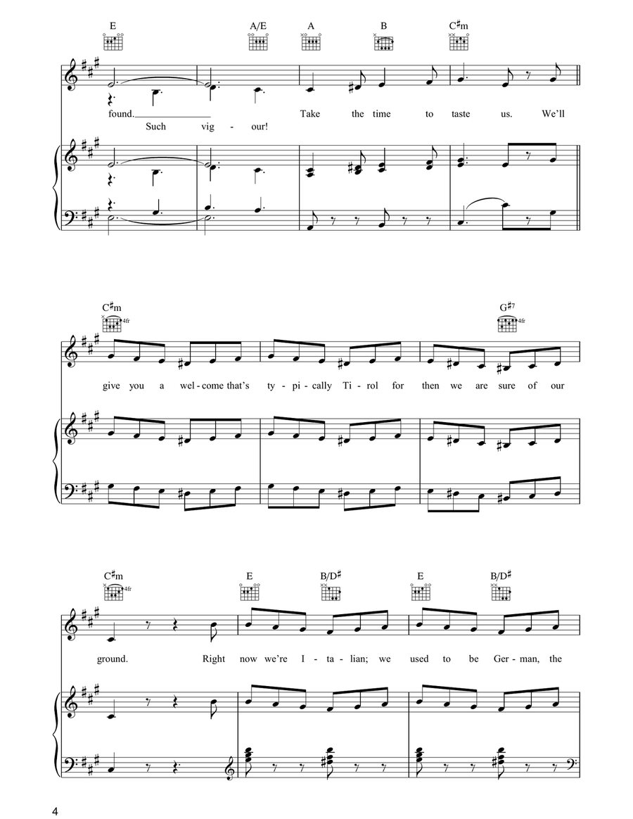 Merano Merano Piano, Vocal, Guitar scores gallery preview page 4