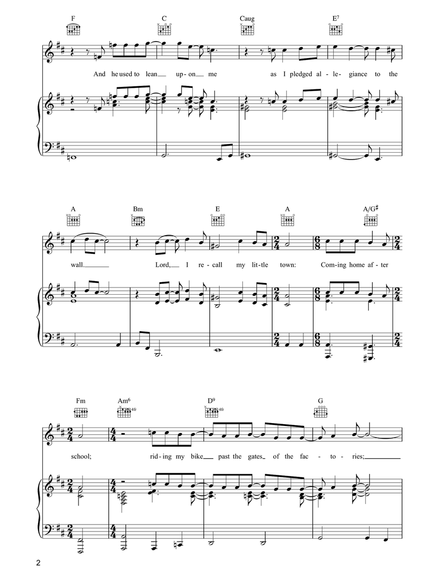 My Little Town My Little Town Piano, Vocal, Guitar scores gallery preview page 2