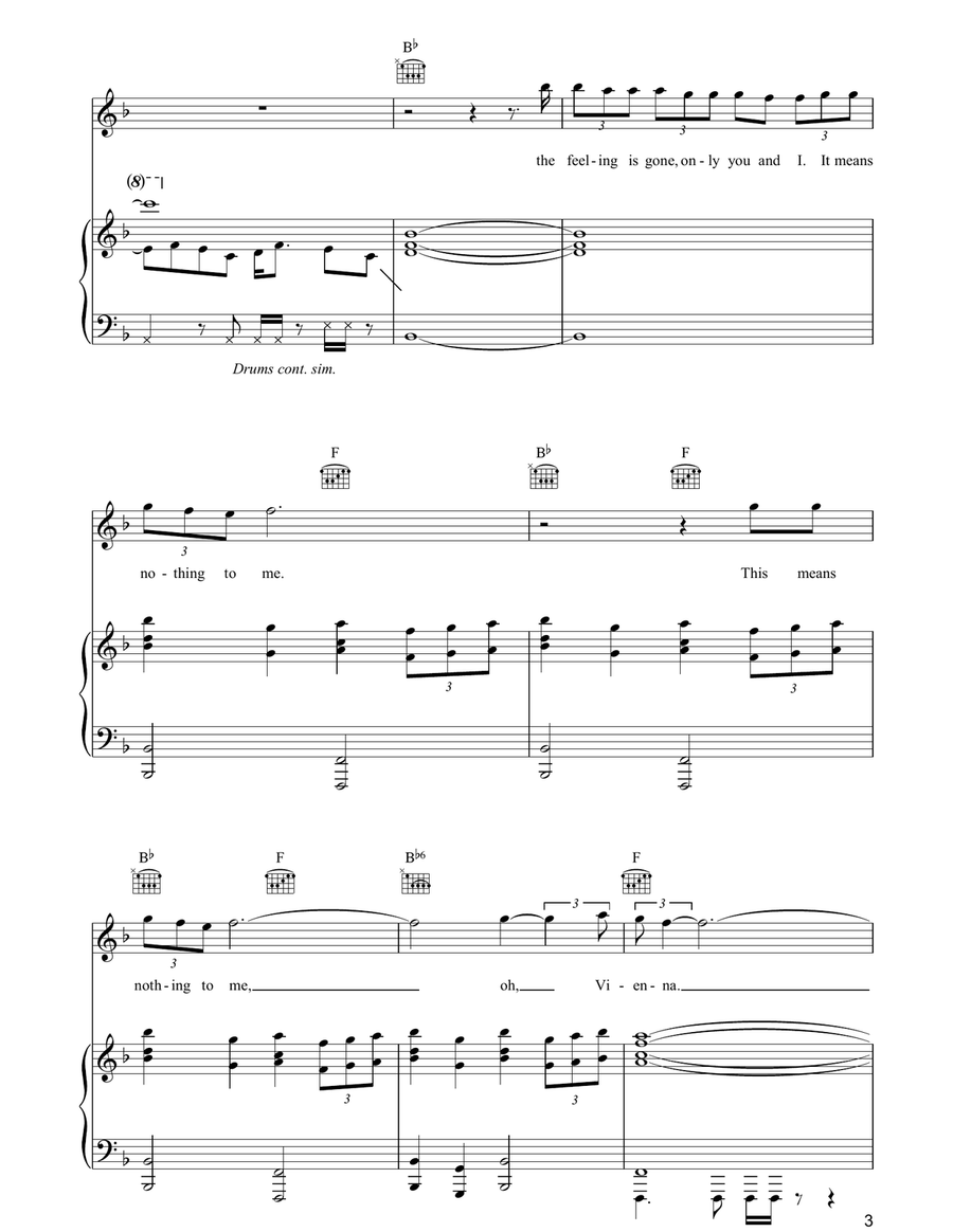 Vienna Vienna Piano, Vocal, Guitar scores gallery preview page 3