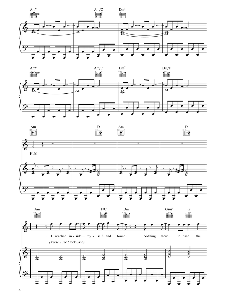 The Sun Always Shines On TV Piano, Vocal, Guitar scores gallery preview page 4