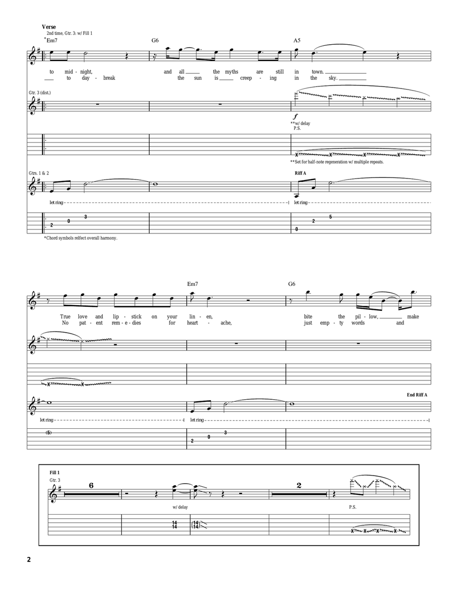 Bring Your Daughter To The Slaughter Electric Guitar scores gallery preview page 2
