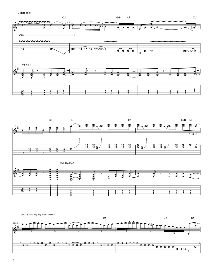 Bring Your Daughter To The Slaughter Electric Guitar scores gallery preview page 6