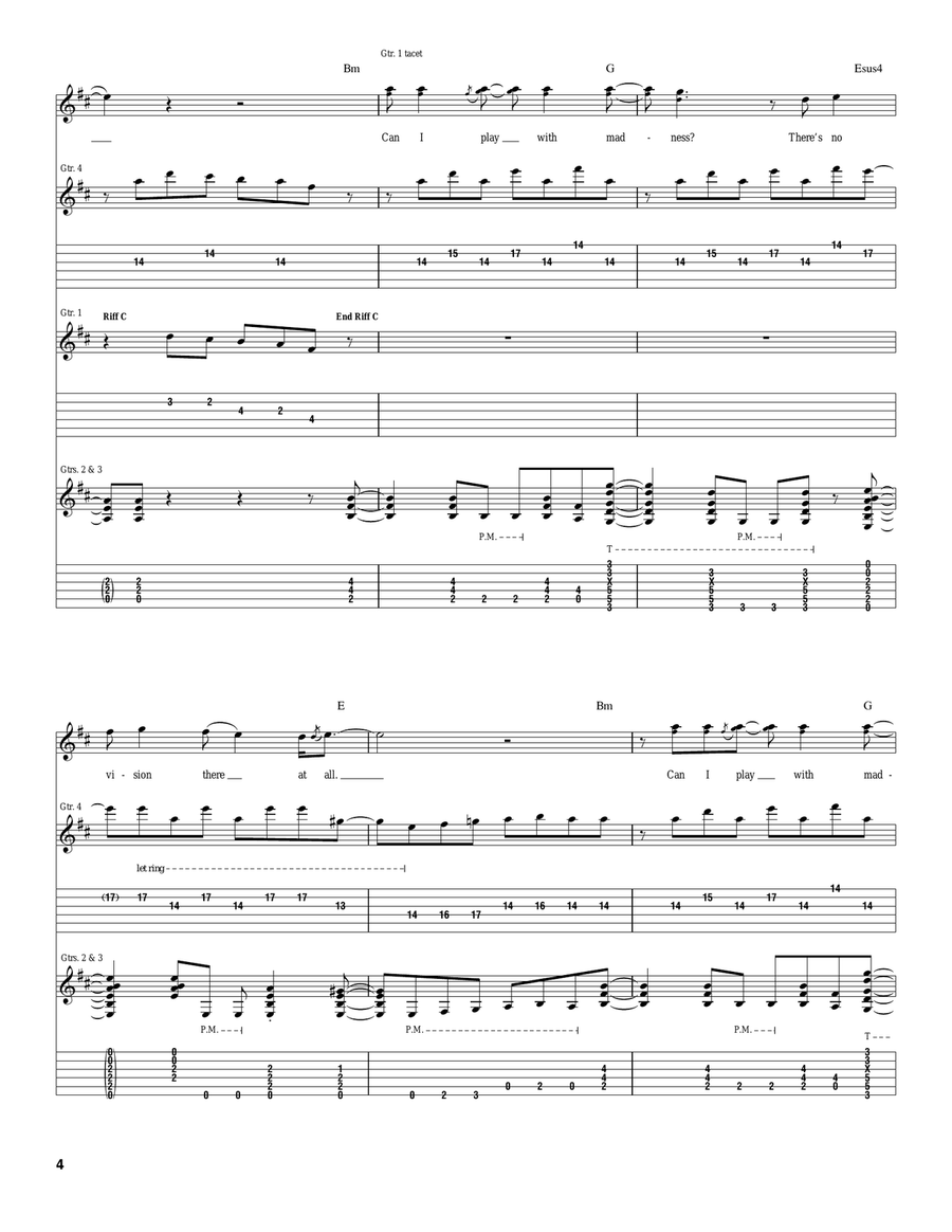 Can I Play With Madness Can I Play With Madness Electric Guitar scores gallery preview page 4