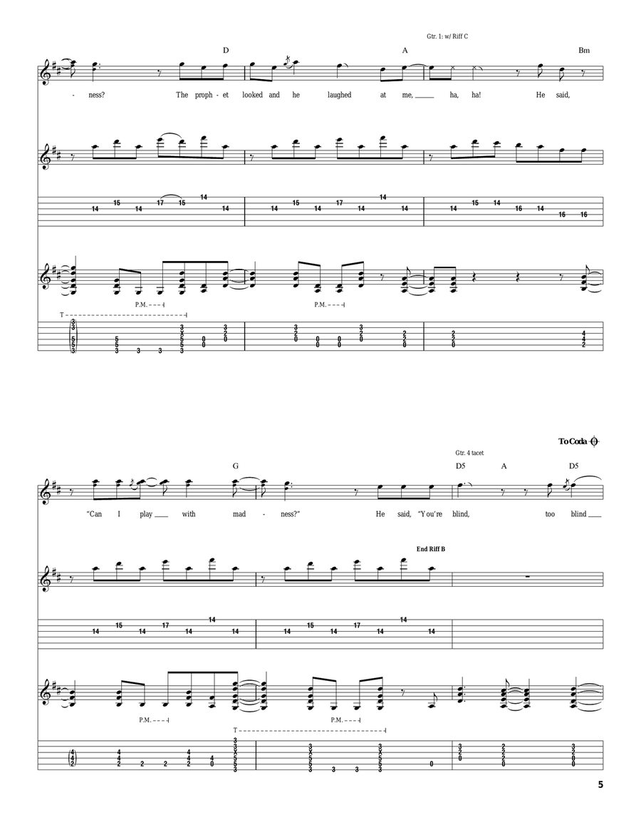 Can I Play With Madness Can I Play With Madness Electric Guitar scores gallery preview page 5