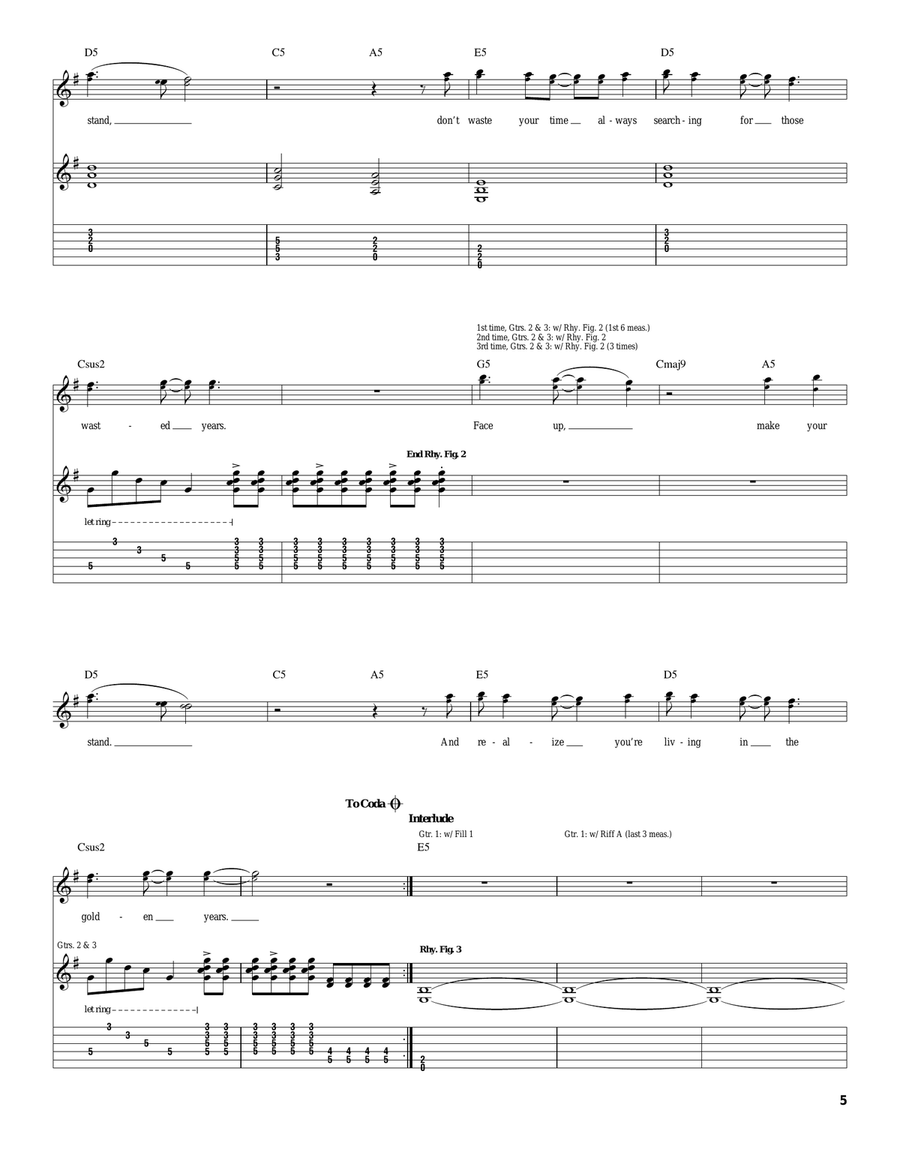 Wasted Years Wasted Years Electric Guitar scores gallery preview page 5