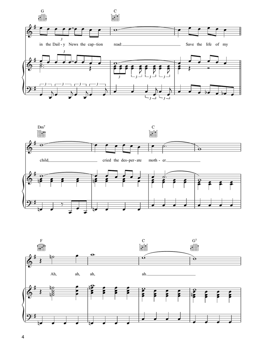Save The Life Of My Child Piano, Vocal, Guitar scores gallery preview page 4