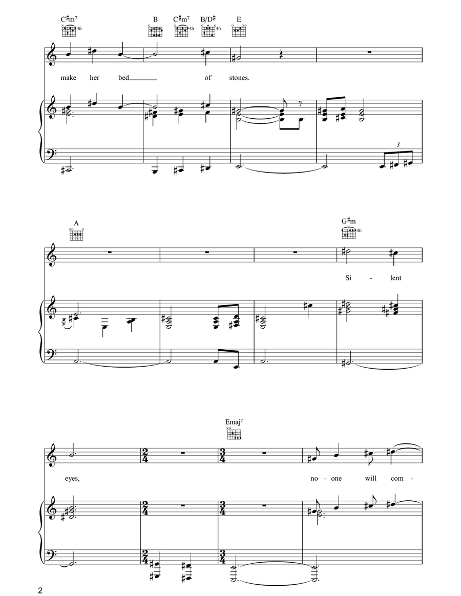 Silent Eyes Silent Eyes Piano, Vocal, Guitar scores gallery preview page 2