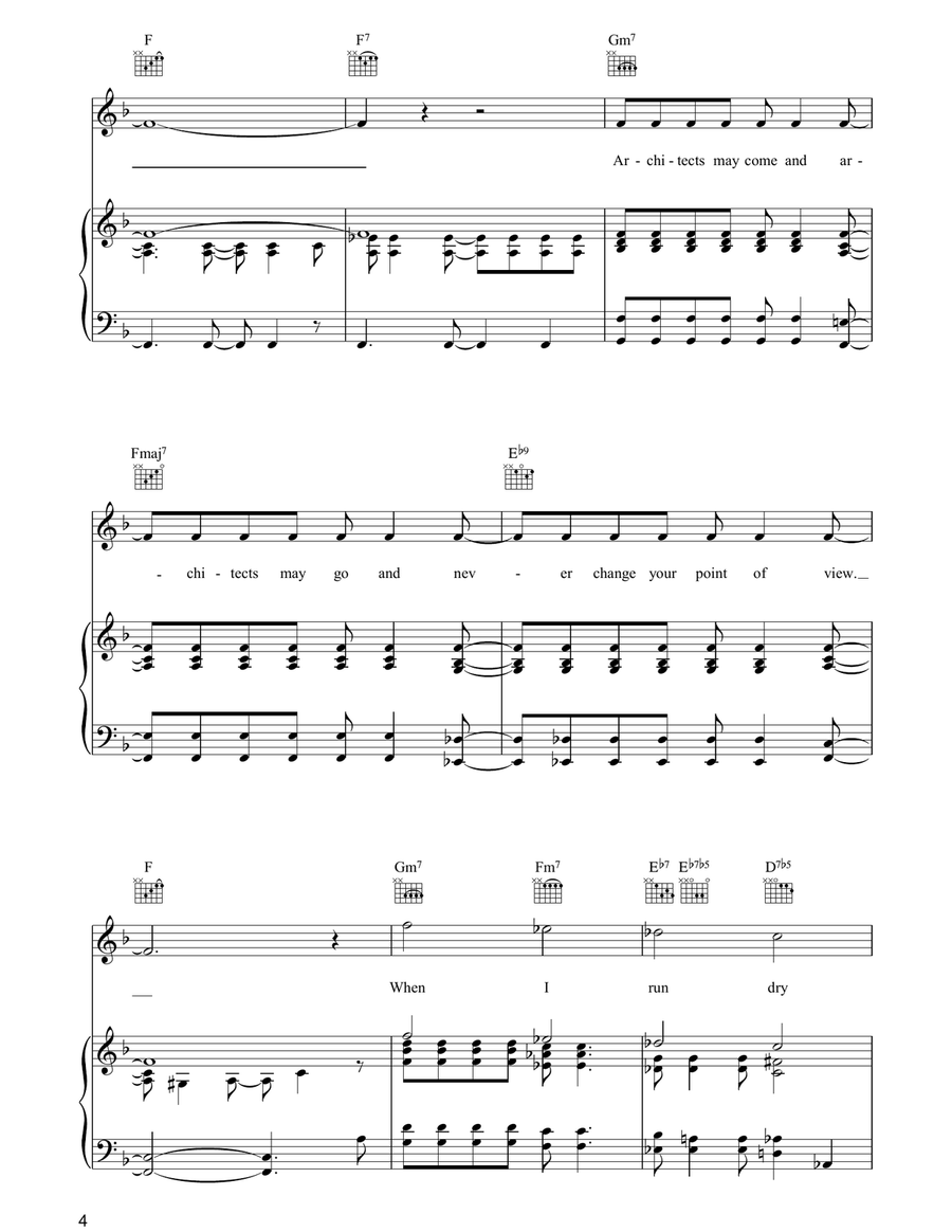 So Long, Frank Lloyd Wright Piano, Vocal, Guitar scores gallery preview page 4