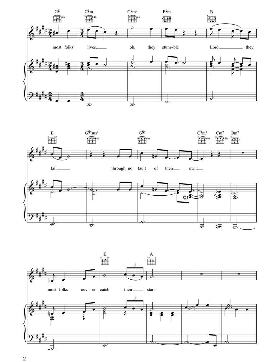 Some Folks' Lives Roll Easy Piano, Vocal, Guitar scores gallery preview page 2