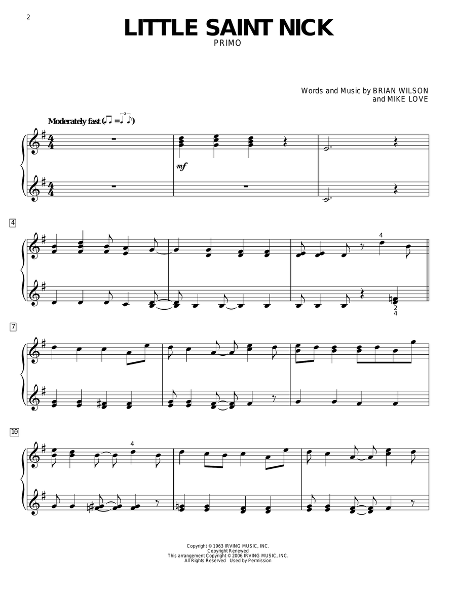 Little Saint Nick Little Saint Nick Piano Duet scores gallery preview page 2