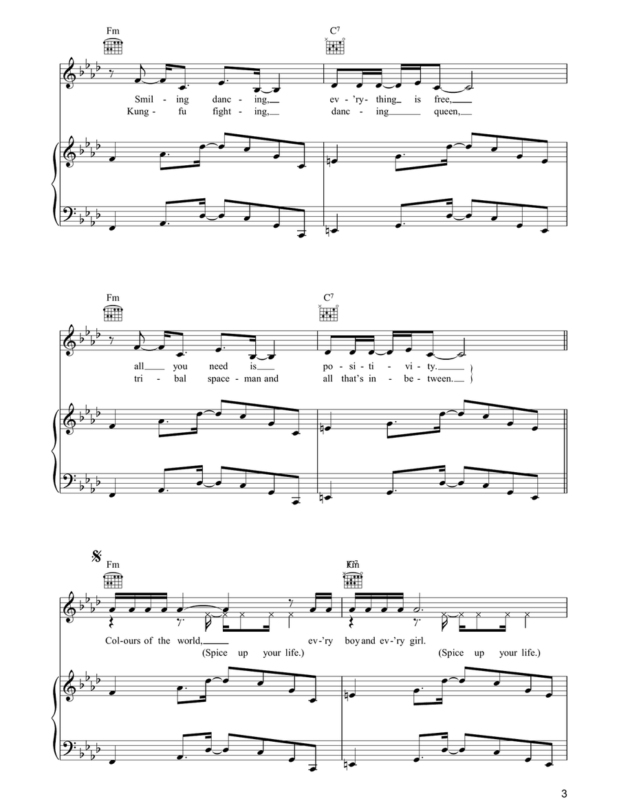 Spice Up Your Life Spice Up Your Life Piano, Vocal, Guitar scores gallery preview page 3