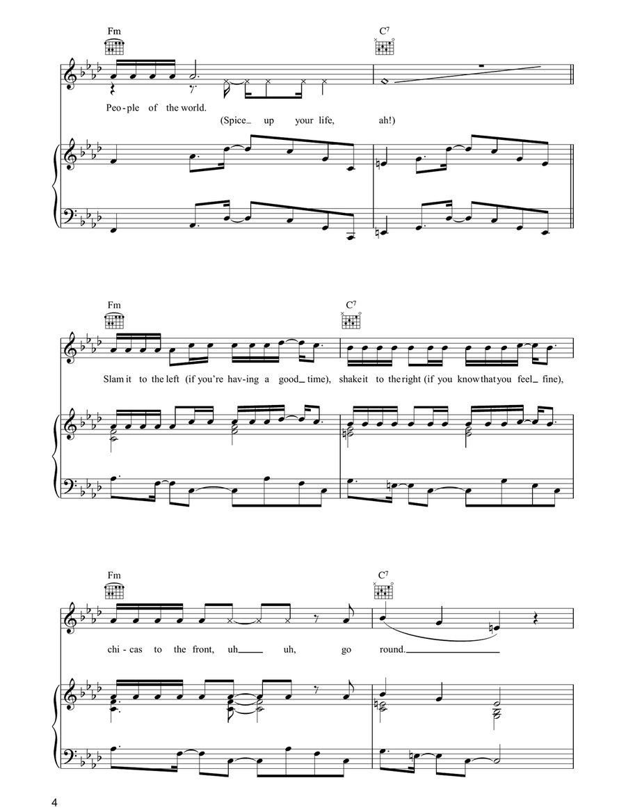 Spice Up Your Life Spice Up Your Life Piano, Vocal, Guitar scores gallery preview page 4