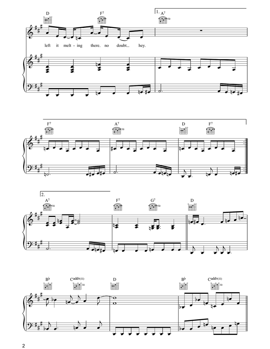Ice Cold Cube Ice Cold Cube Piano, Vocal, Guitar scores gallery preview page 2