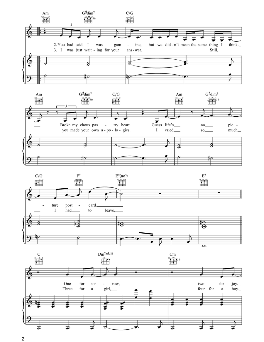 Choux Pastry Heart Choux Pastry Heart Piano, Vocal, Guitar scores gallery preview page 2