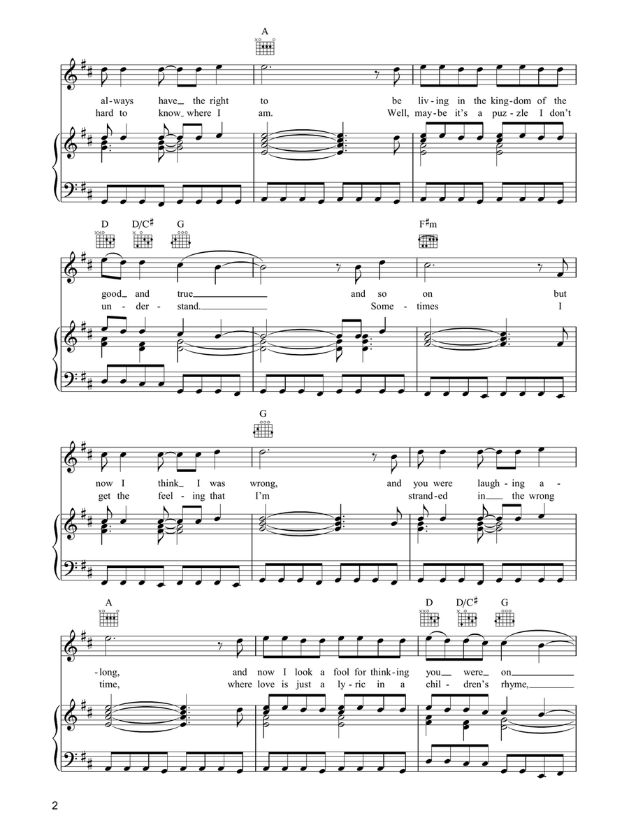 Is It Any Wonder? Piano, Vocal, Guitar scores gallery preview page 2