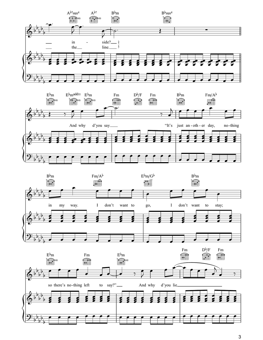 Nothing In My Way Piano, Vocal, Guitar scores gallery preview page 3