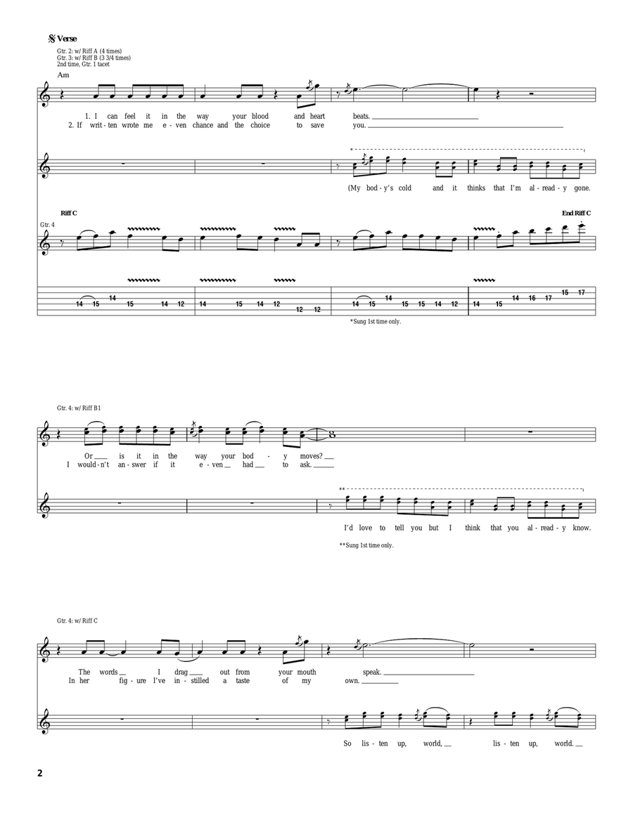 Ten Speed (Of God's Blood & Burial) Acoustic Guitar scores gallery preview page 2