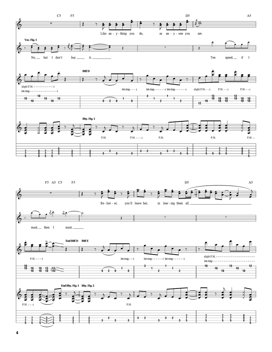 Ten Speed (Of God's Blood & Burial) Acoustic Guitar scores gallery preview page 4