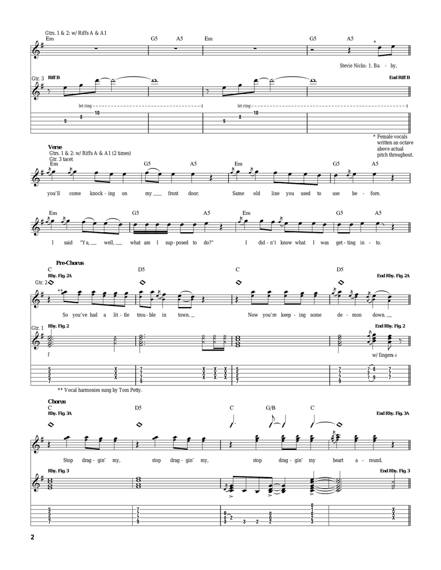 Stop Draggin' My Heart Around Acoustic Guitar scores gallery preview page 2