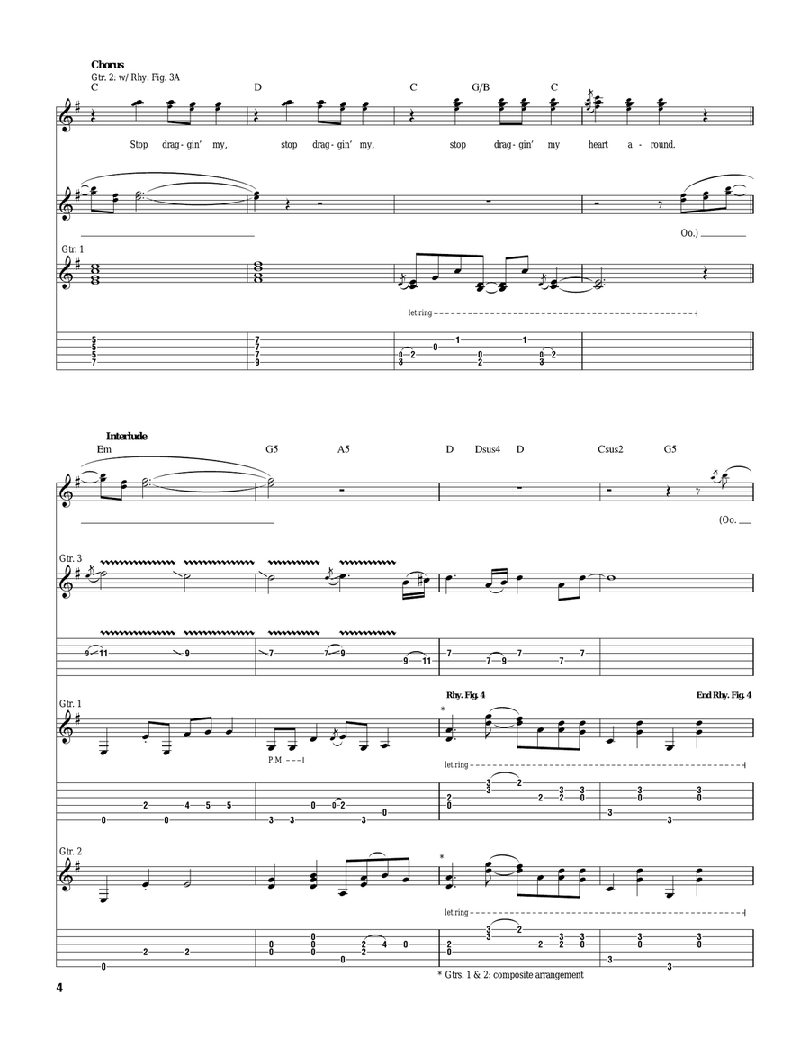 Stop Draggin' My Heart Around Acoustic Guitar scores gallery preview page 4