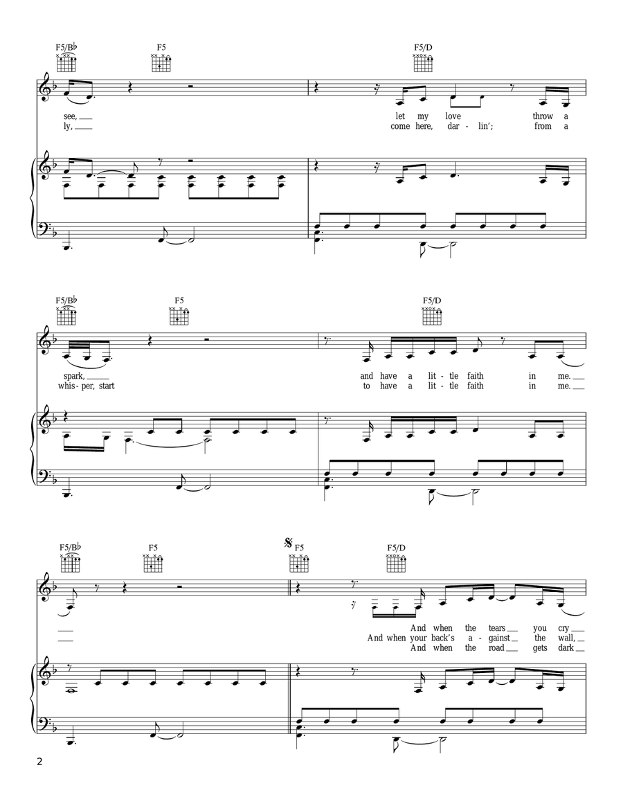 Have A Little Faith In Me Piano, Vocal, Guitar scores gallery preview page 2