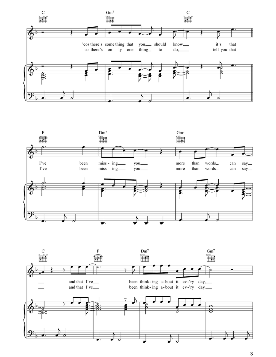 Missing You Missing You Piano, Vocal, Guitar scores gallery preview page 3