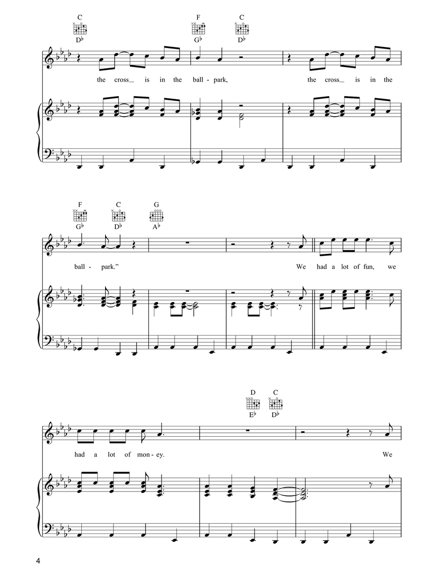 The Obvious Child The Obvious Child Piano, Vocal, Guitar scores gallery preview page 4