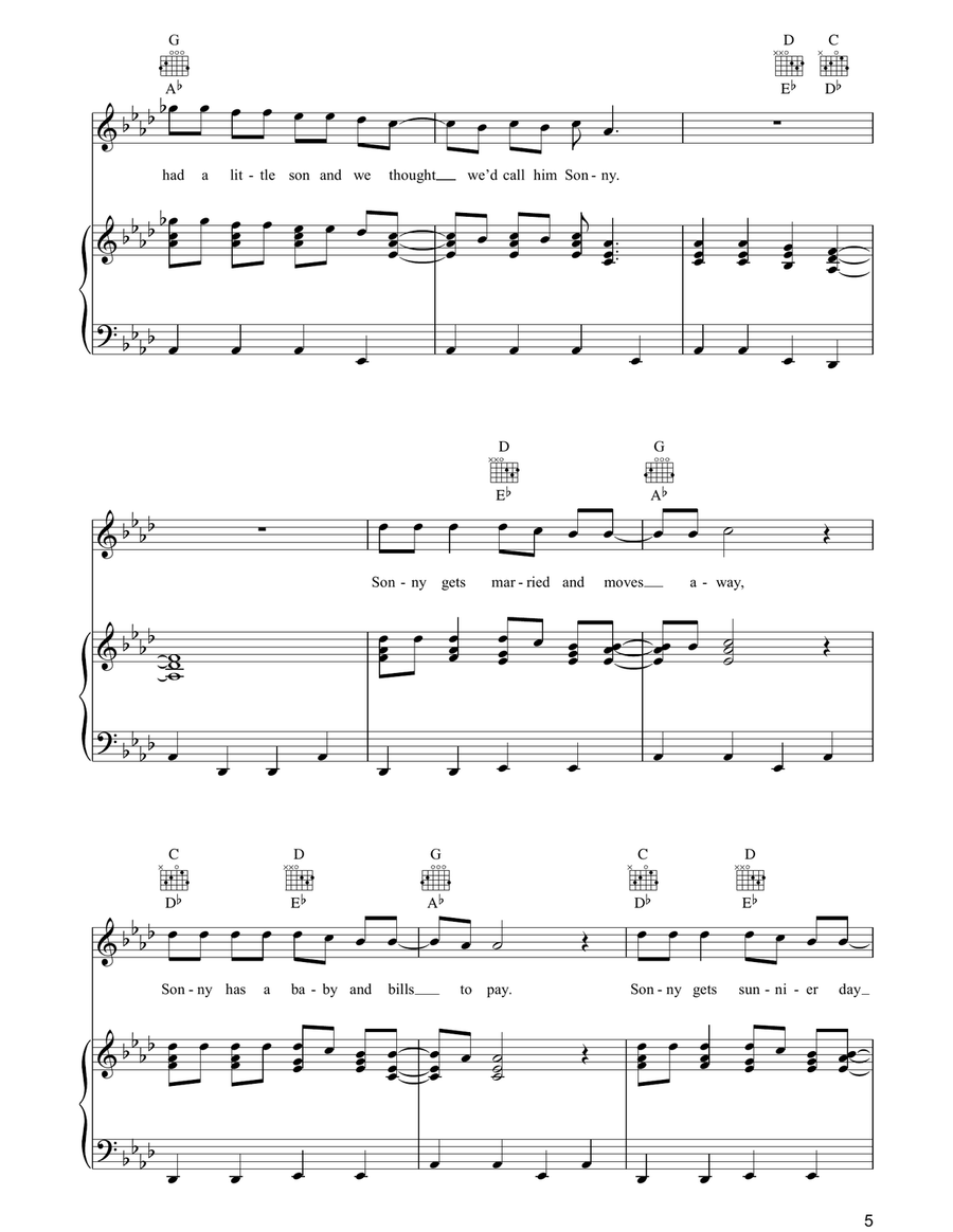 The Obvious Child The Obvious Child Piano, Vocal, Guitar scores gallery preview page 5