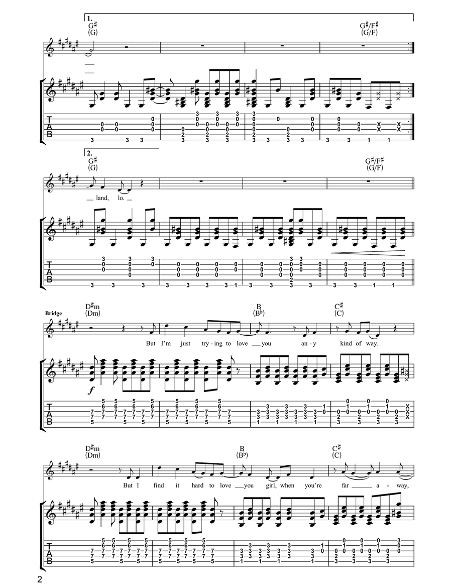 Seaside Seaside Guitar Tablature scores gallery preview page 2