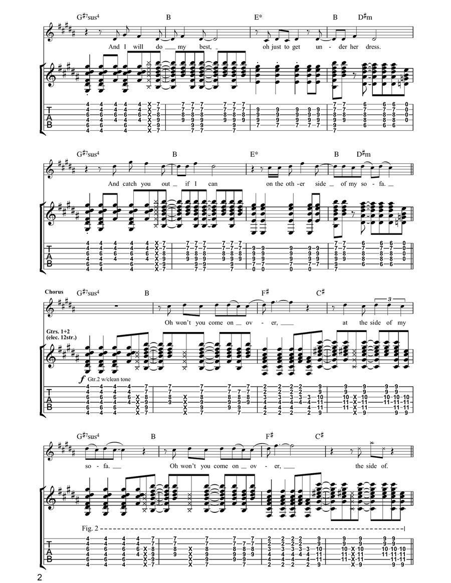 Sofa Song Sofa Song Guitar Tablature scores gallery preview page 2