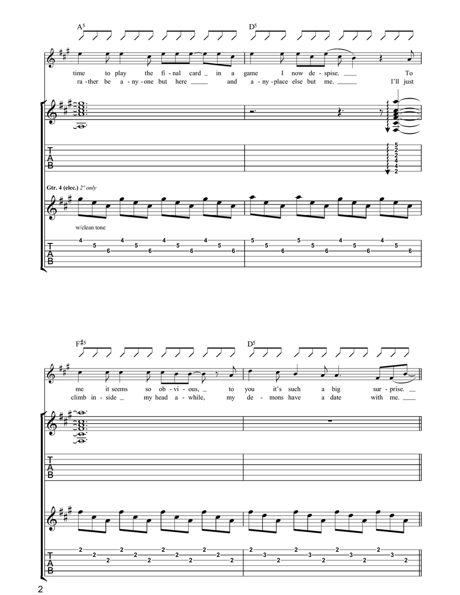 Already Over Already Over Guitar Tablature scores gallery preview page 2