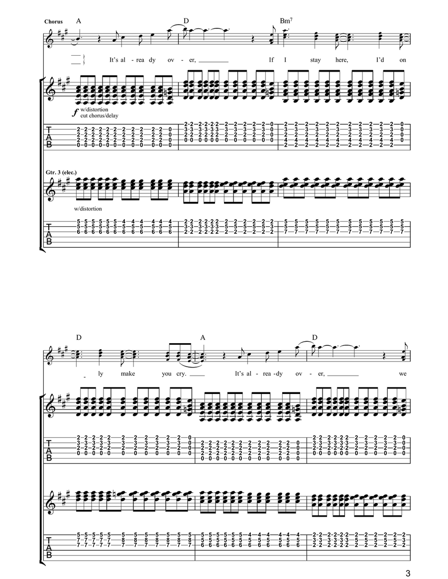 Already Over Already Over Guitar Tablature scores gallery preview page 3