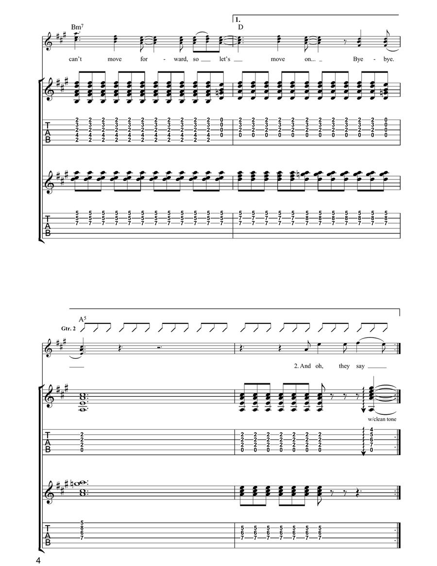 Already Over Already Over Guitar Tablature scores gallery preview page 4